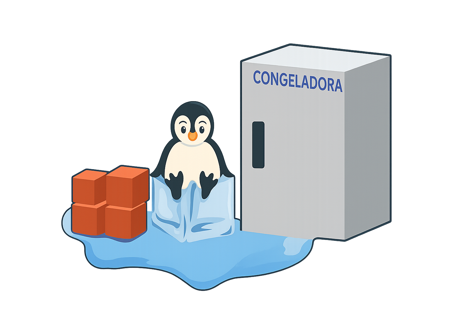 Pingüino y Congelador de Congeladora 'El Más Frío'
